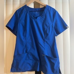 Royal Blue Cherokee Infinity Round Neck Women’s Scrub Top- Size L